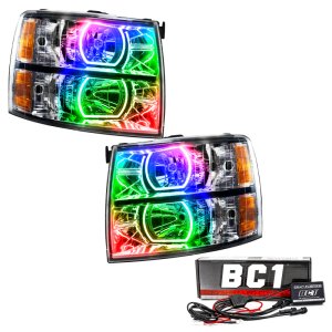 Chevrolet Silverado Headlight Assemblies - ORACLE Lighting - ColorSHIFT w/ BC1 Controller, Chrome Housing - `07-`13